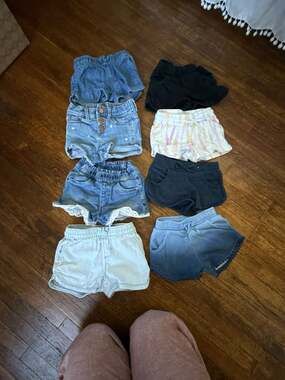 Assorted Toddler Girls Denim And Knit Shorts Bundle 8PC